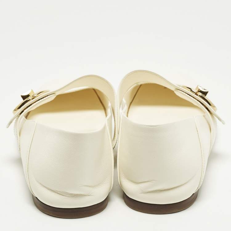 مملوكة مسبقًا Valentino VLogo Size 40 Leather Locker Mary-Jane Ballet Flats