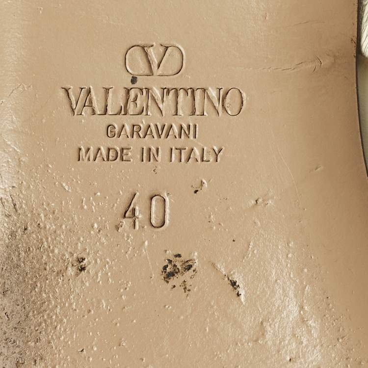 مملوكة مسبقًا Valentino VLogo Size 40 Leather Locker Mary-Jane Ballet Flats