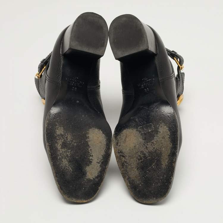مملوكة مسبقًا Valentino VLogo Size 38 Black Leather Ankle Length Boots