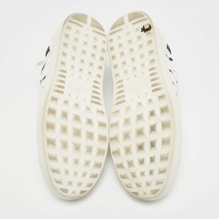 Pre Owned Valentino VLTN Size 37 White Leather Low Top Sneakers