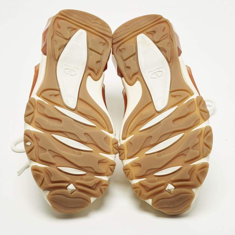 Pre Owned Valentino Bounce Size 37.5 Gold/Silver Leather Low Top Sneakers