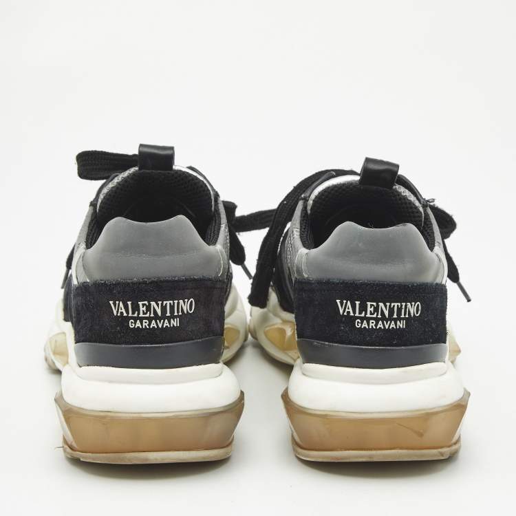 Pre Owned Valentino Bounce Size 35.5 Multicolor Leather and Suede Low Top Sneakers
