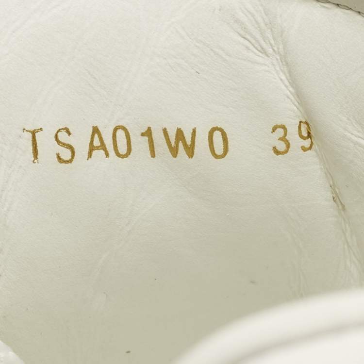 Pre Owned Valentino Rockstud Undercover Edition Size 39 White/Silver Leather Low Top Sneakers