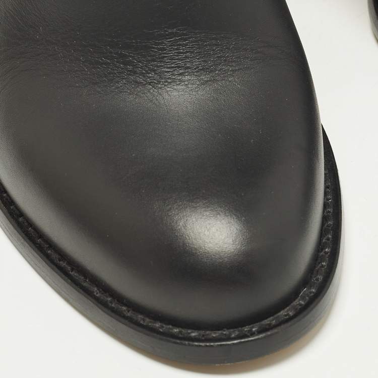 Pre Owned Valentino Rockstud Size 39 Black Leather Ankle Length Boots