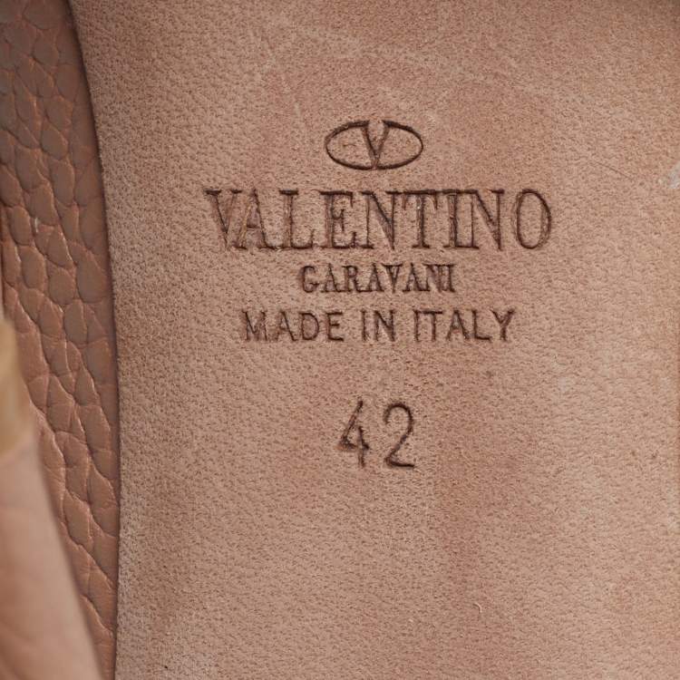 مملوكة مسبقًا Valentino Rolling Rockstud Caged Size 42 Pink Leather Ankle Strap Pumps