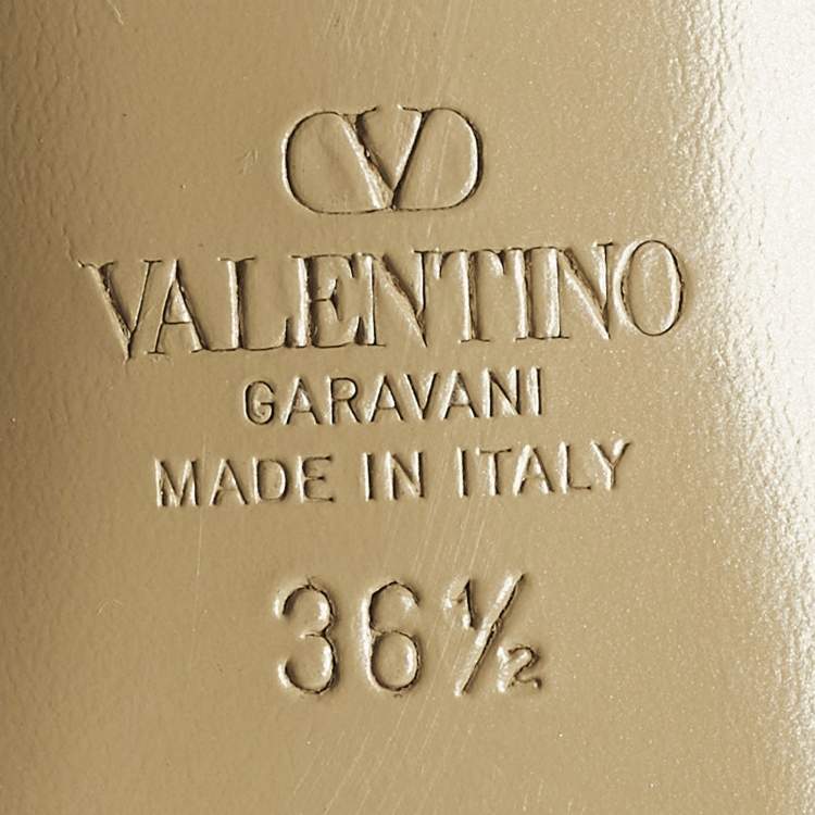 Pre Owned Valentino Rockstud Size 36.5 Light Blue Leather Block Heel Slide Sandals