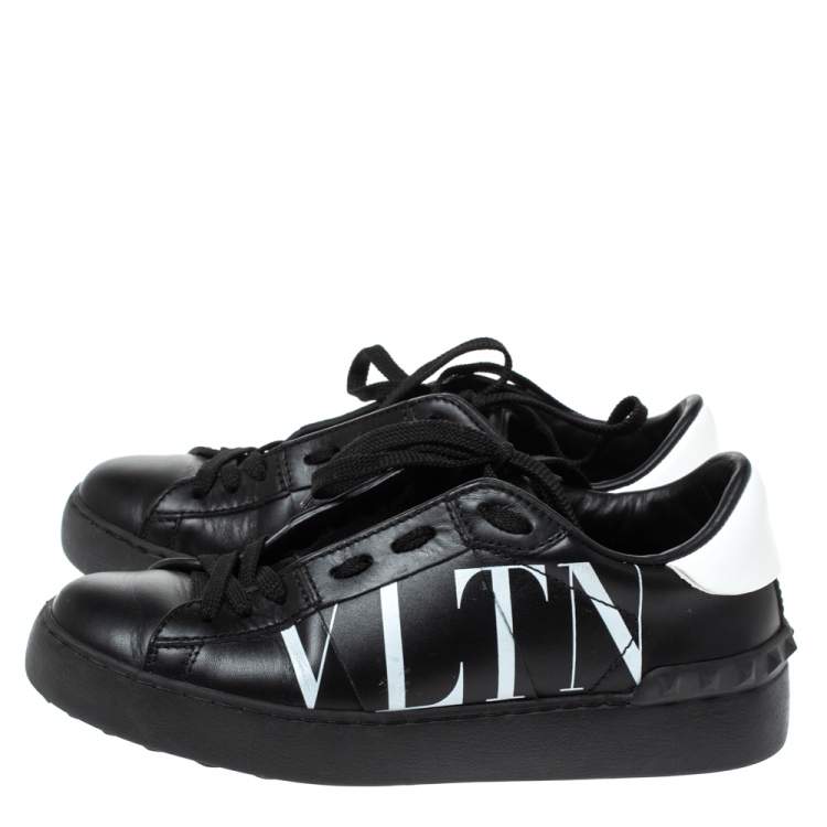 Pre Owned Valentino Two Tone Leather Open Sneakers Size 35