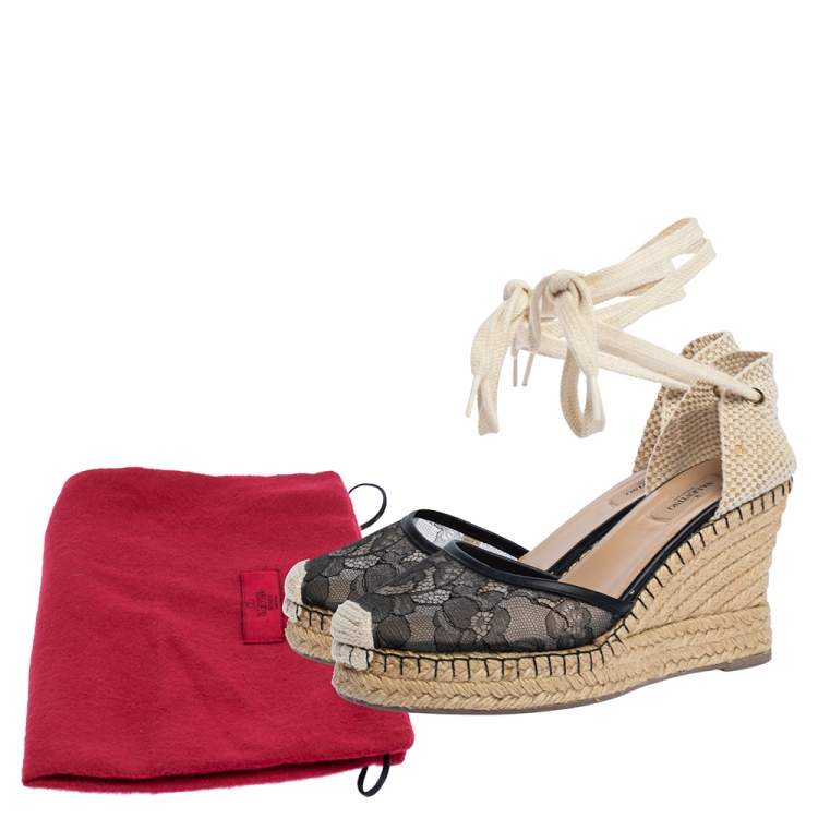 valentino wedges black