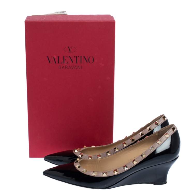 valentino rockstud wedge pump
