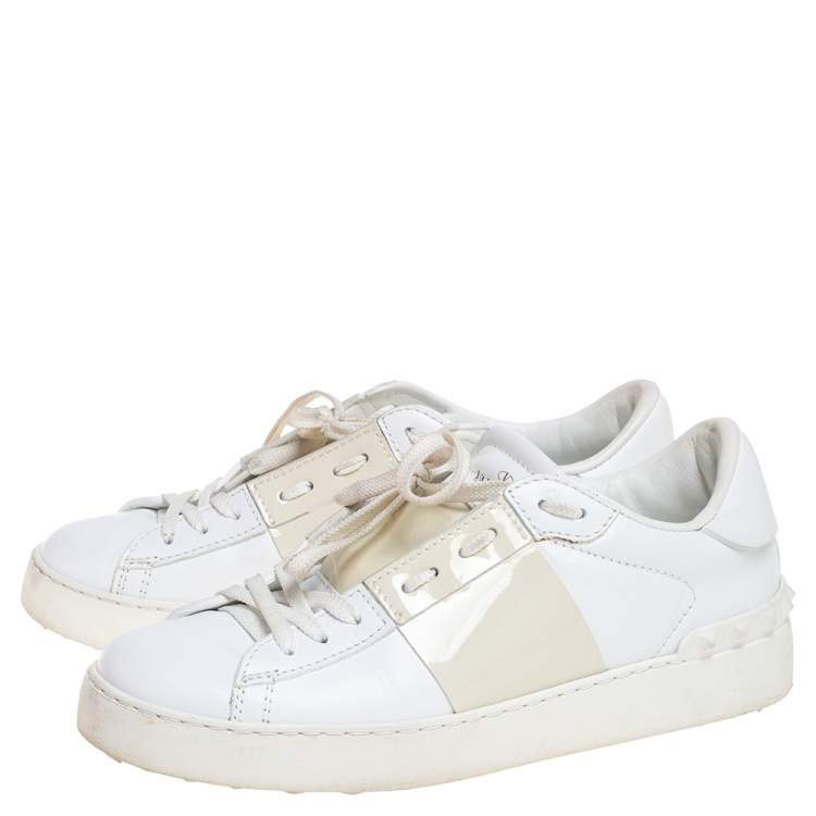 valentino open low top patent sneaker