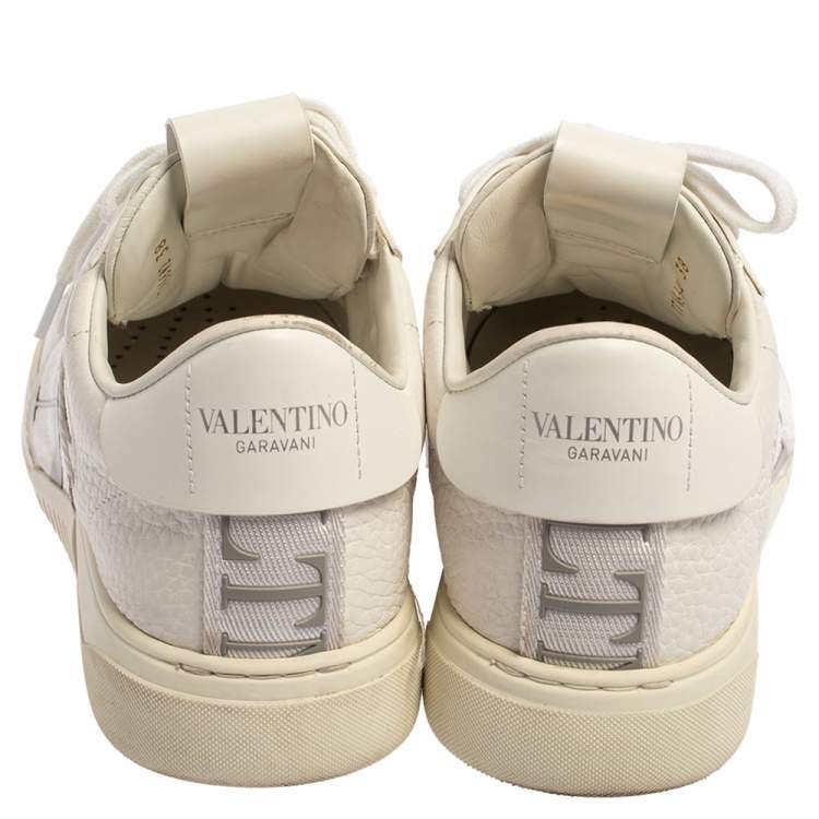 Pre Owned Valentino White Leather VLTN Low Top Sneakers Size 38