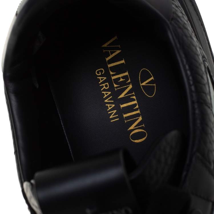 Pre Owned Valentino Black Suede And Leather VL7N Low Top Sneakers Size 38