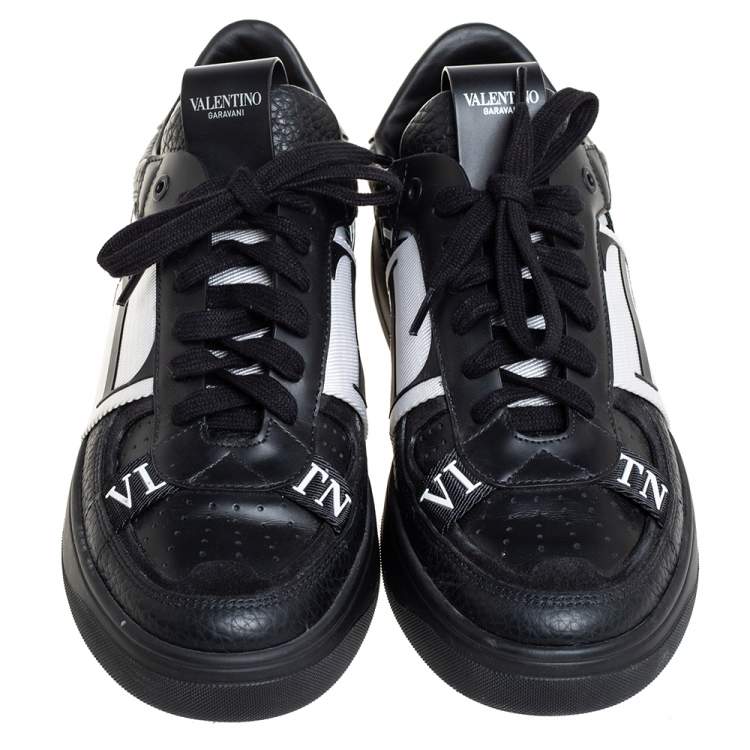 Pre Owned Valentino Black Suede And Leather VL7N Low Top Sneakers Size 38