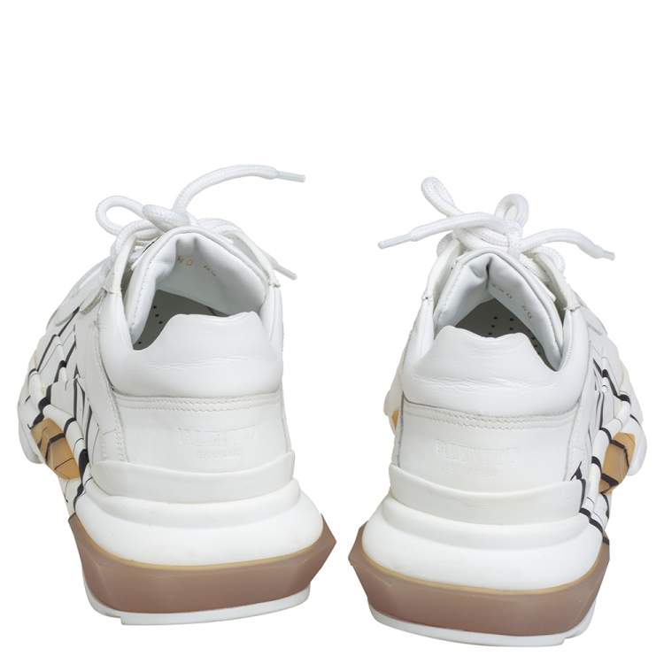 Pre Owned Valentino White Leather Logo Chunky Sneakers Size 40