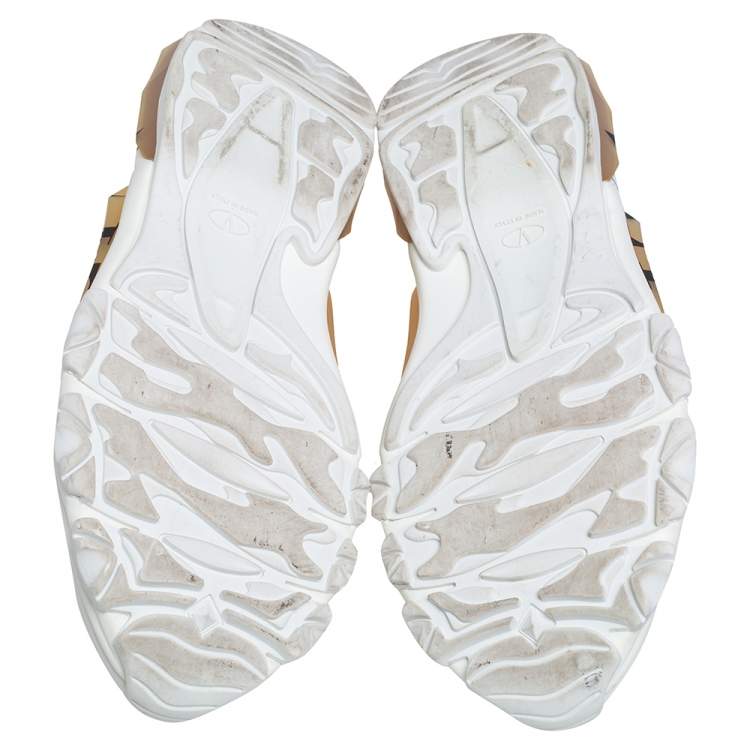Pre Owned Valentino White Leather Logo Chunky Sneakers Size 40