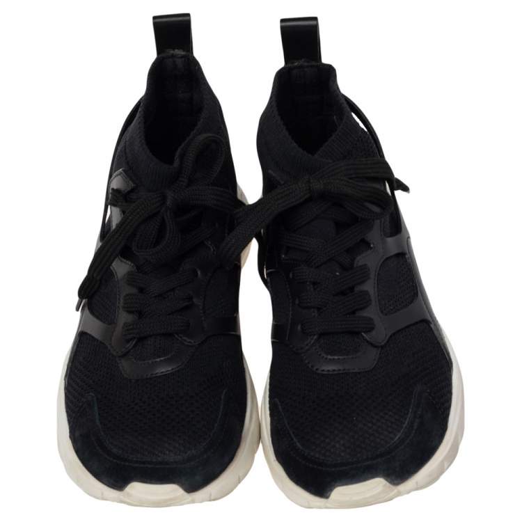 Pre Owned Valentino Black Fabric Sound High Top Sneakers Size 39