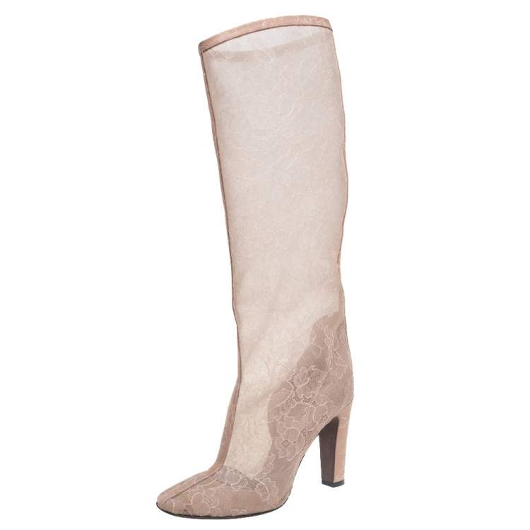 valentino suede knee high boots