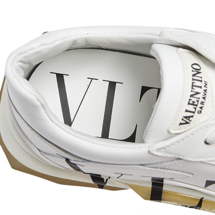 Pre Owned Valentino White Leather VLTN Chunky Sneakers Size 37.5
