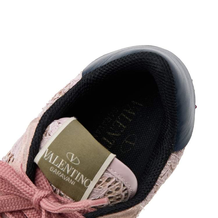 مملوكة مسبقًا Valentino Multicolor Lace and Suede Rockrunner Sneakers Size 36