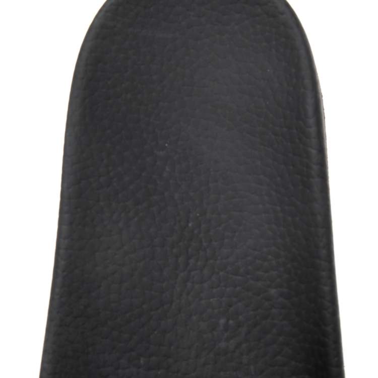 Pre Owned Valentino Black Rubber Rockstud Flat Slides Size 43 