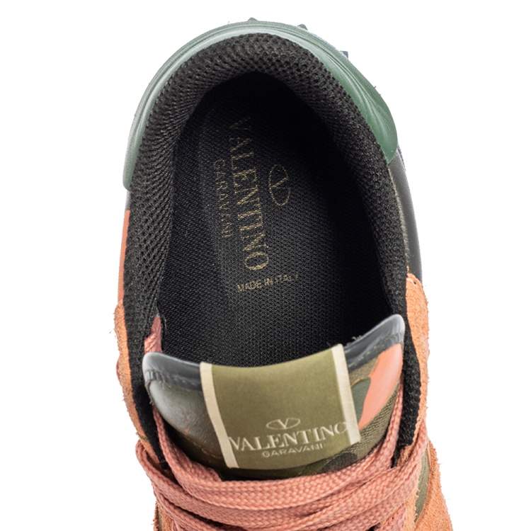 Pre Owned Valentino Multicolor Suede And Leather Rockrunner Sneakers Size 39