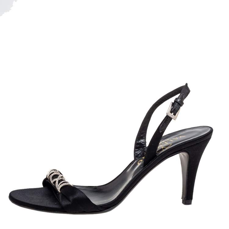 品質割引 Crystal Slingback Sandals black サイズ37 | www.artfive.co.jp