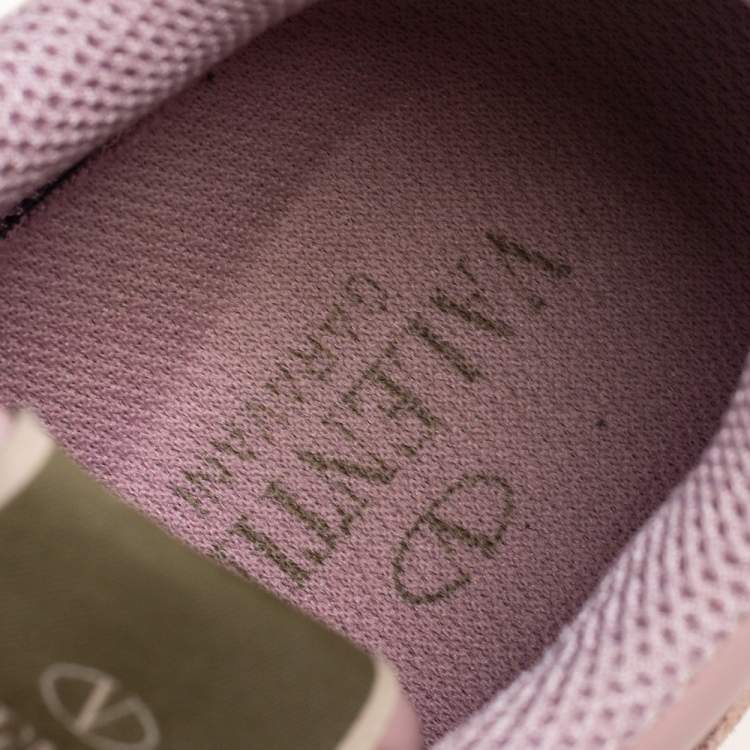 Pre Owned Valentino Pink Suede and Leather Rockrunner Sneakers Size 39