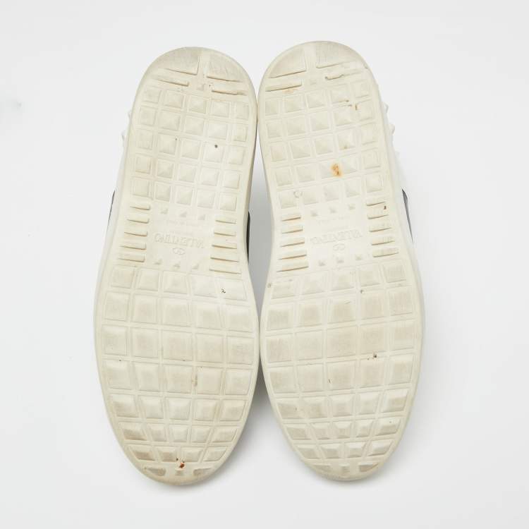 مملوكة مسبقًا Valentino White/Blue Leather High Top Sneakers Size 36