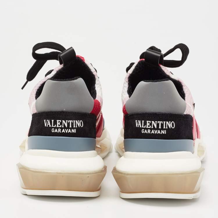مملوكة مسبقًا Valentino Multicolor  Mesh And Leather Rockrunner Sneakers Size 38.5