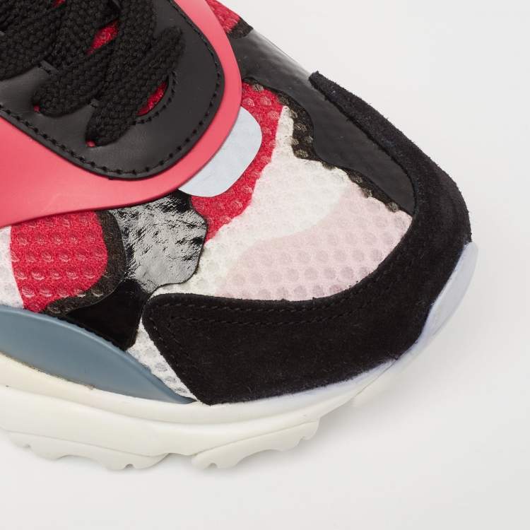 مملوكة مسبقًا Valentino Multicolor  Mesh And Leather Rockrunner Sneakers Size 38.5
