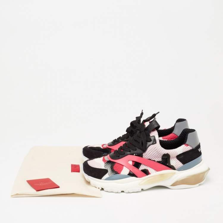 مملوكة مسبقًا Valentino Multicolor  Mesh And Leather Rockrunner Sneakers Size 38.5