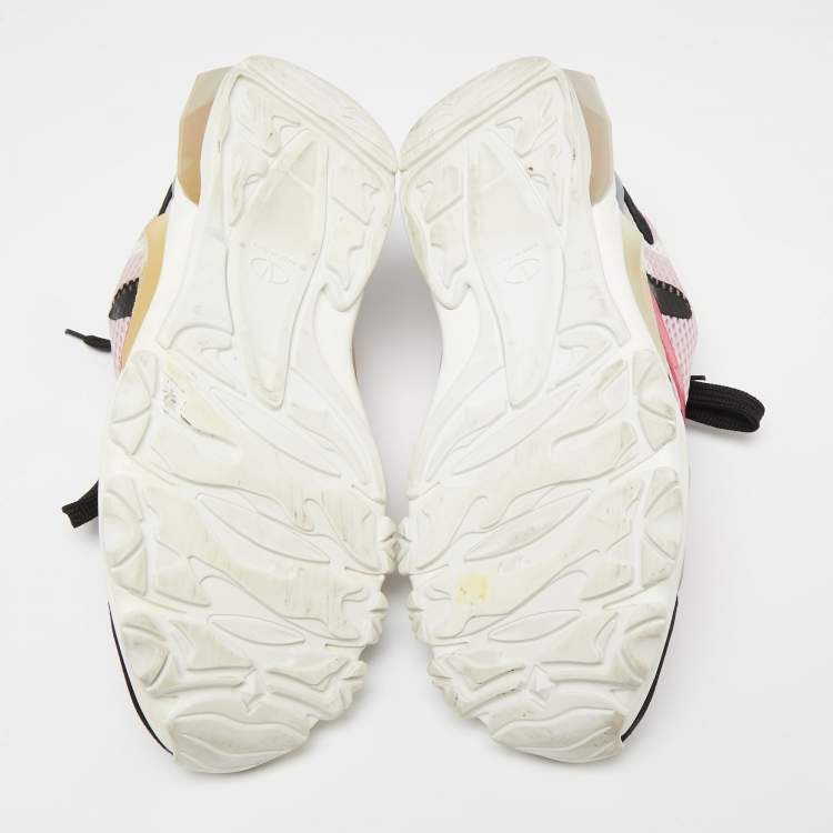 مملوكة مسبقًا Valentino Multicolor Suede And Fabric Camouflage Lace Up Sneakers Size 40