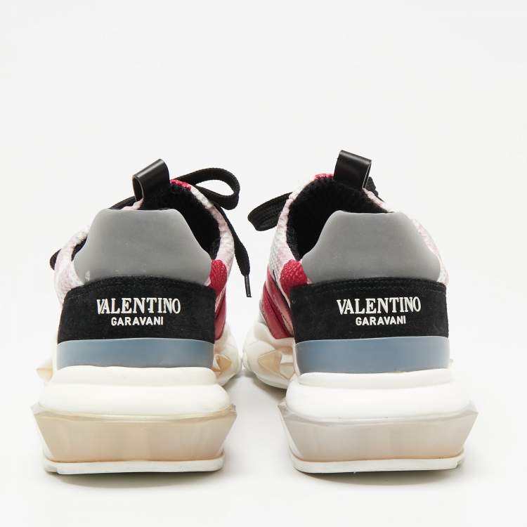 مملوكة مسبقًا Valentino Multicolor Suede And Fabric Camouflage Lace Up Sneakers Size 40