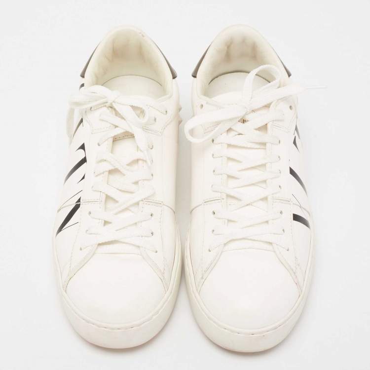 Pre Owned Valentino Off-White Leather VLTN Low-Top Sneakers Size 38.5