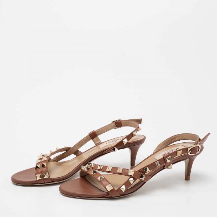 Valentino grainy best sale leather slingback sandal