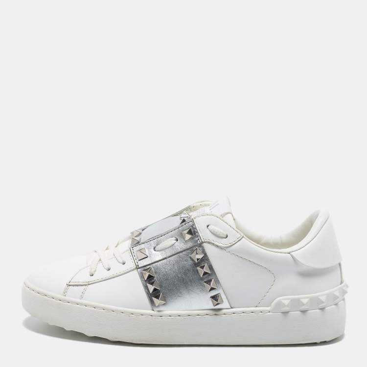 スニーカー Valentino Bianco N Silver Studs Sneakers Valentino White and Silver Valentino Garavani Rockstud