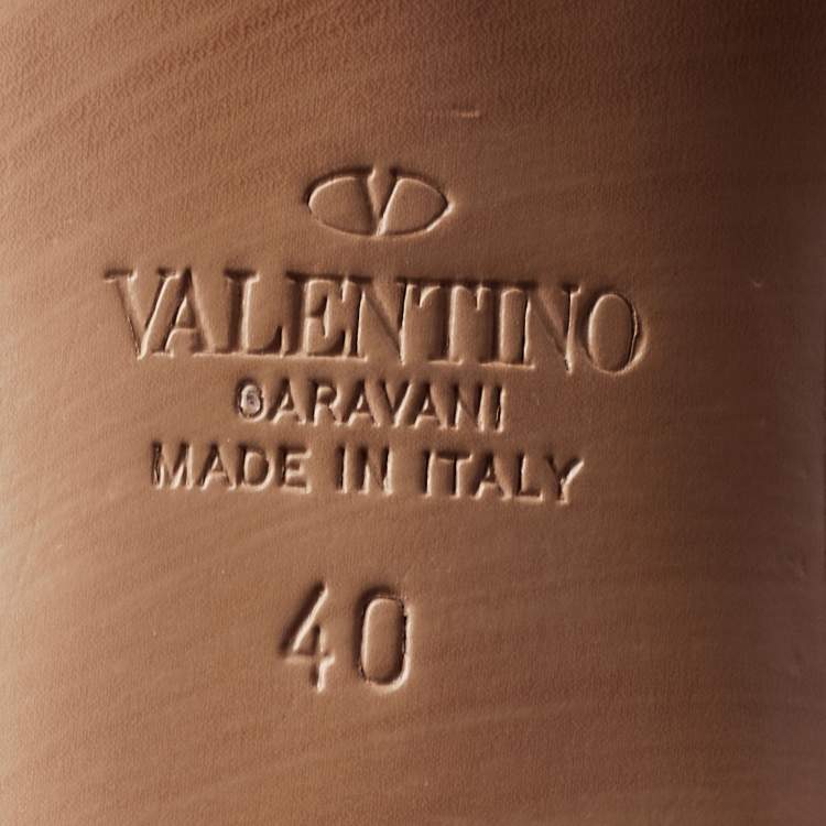 مملوكة مسبقًا Valentino Dusty Pink Leather V LOGO Slingback Pumps Size 40