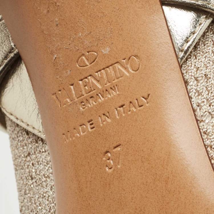 Pre Owned Valentino Silver Stretch Knit and Leather Rockstud Bodytech Ankle Boots Size 37
