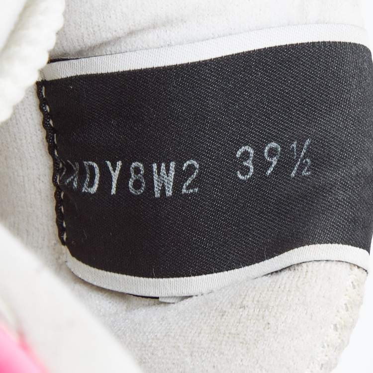 Pre Owned Valentino White Suede and Mesh Low Top Sneakers Size 39.5