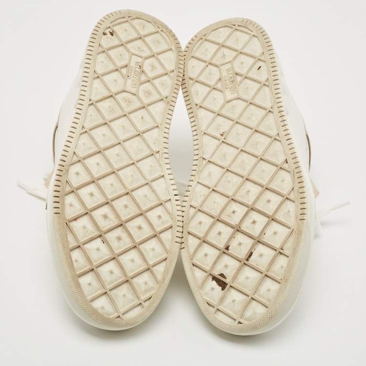 Pre Owned Valentino White Leather One Stud Sneakers Size 38