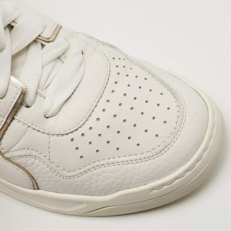 Pre Owned Valentino White Leather One Stud Sneakers Size 38