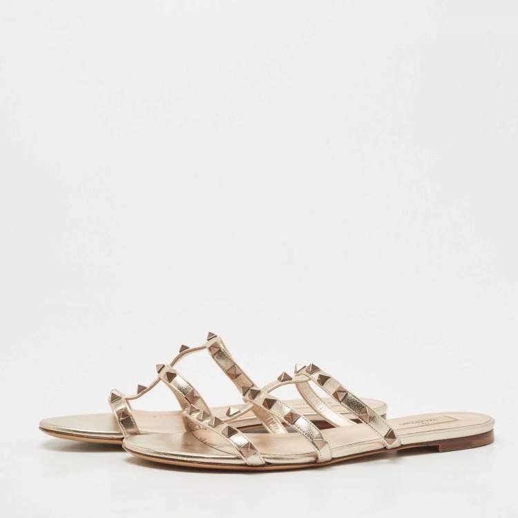 Slide Sandal Valentino Rockstud Sandals Sizing Rockstud Flat Slide