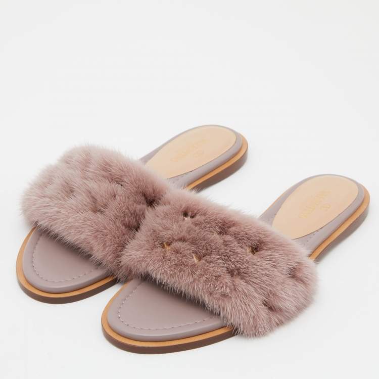 Valentino fur sandals hot sale