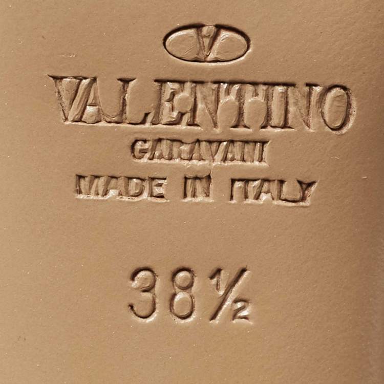 Pre Owned Valentino Blue Leather Rockstud Strappy Pumps Size 38.5