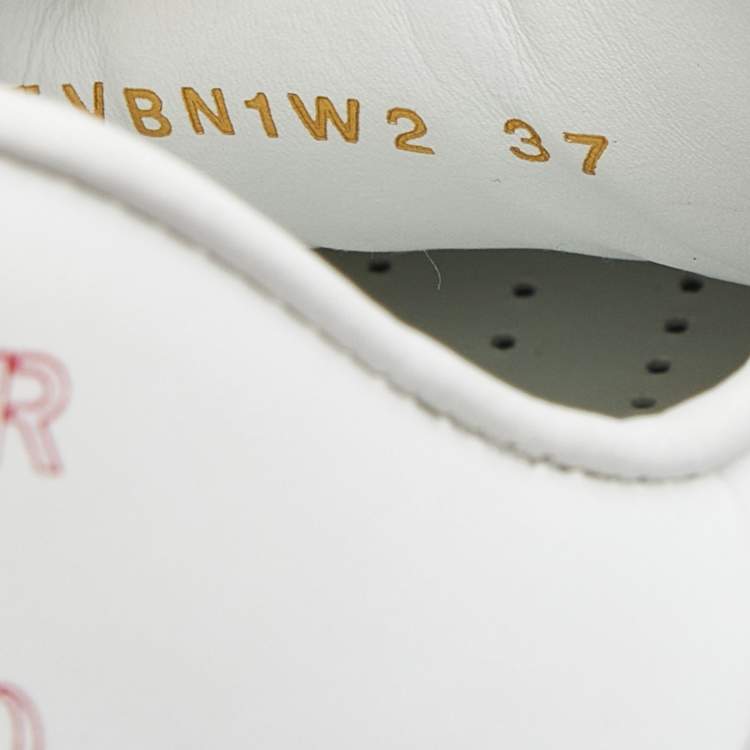 Pre Owned Valentino White Leather Atelier 03 Rose Edition Sneakers Size 37