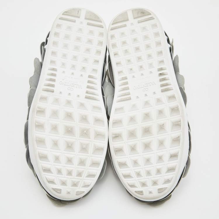 Pre Owned Valentino White Leather Atelier 03 Rose Edition Sneakers Size 37