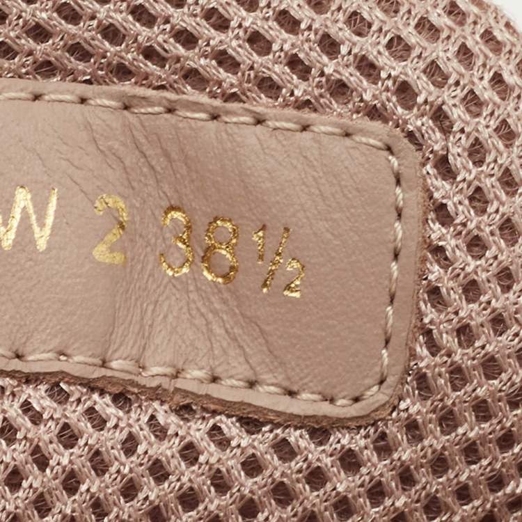 Pre Owned Valentino Rose Gold Leather Bounce Sneakers Size 38.5