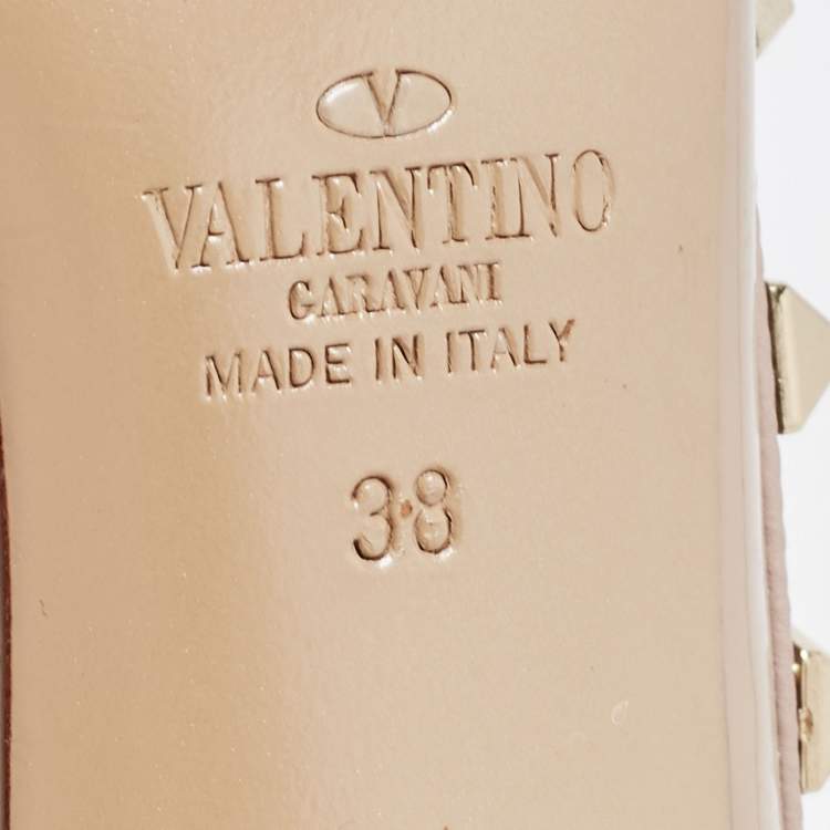 Pre Owned Valentino Pink Patent Leather Rockstud Pumps Size 38