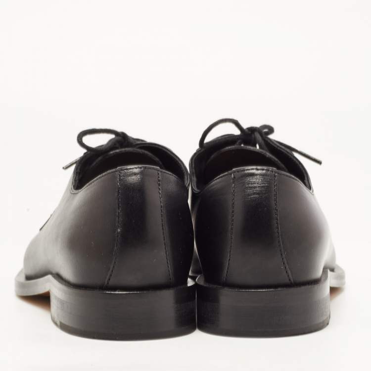 Pre Owned Valentino Black Leather Rockstud Lace Up Derby Size 35.5 