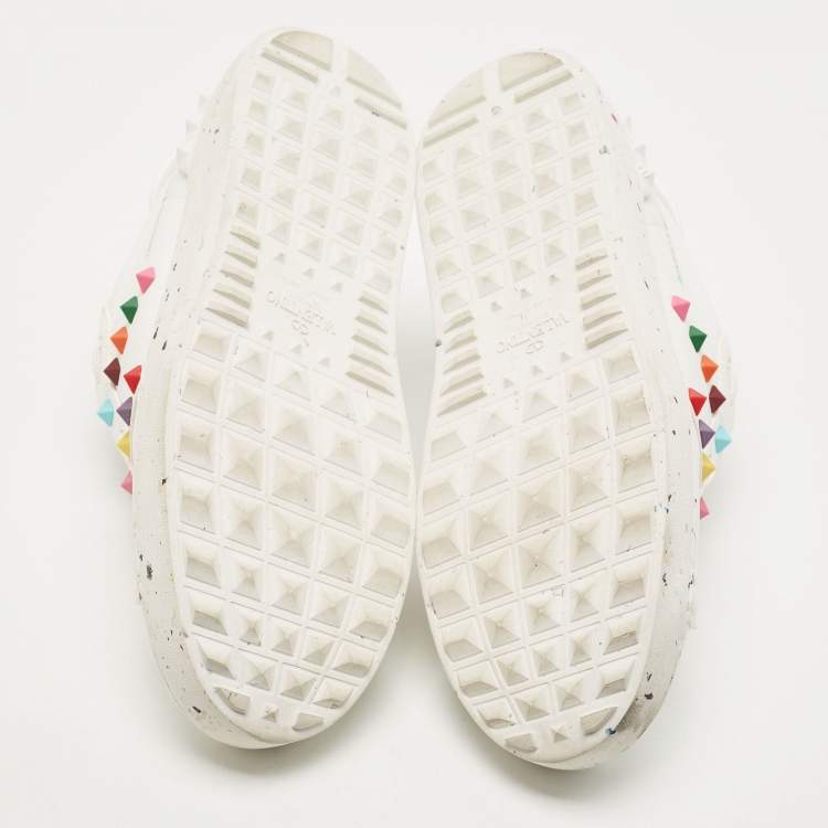 Pre Owned Valentino White Leather  Low Top Sneakers Size 40